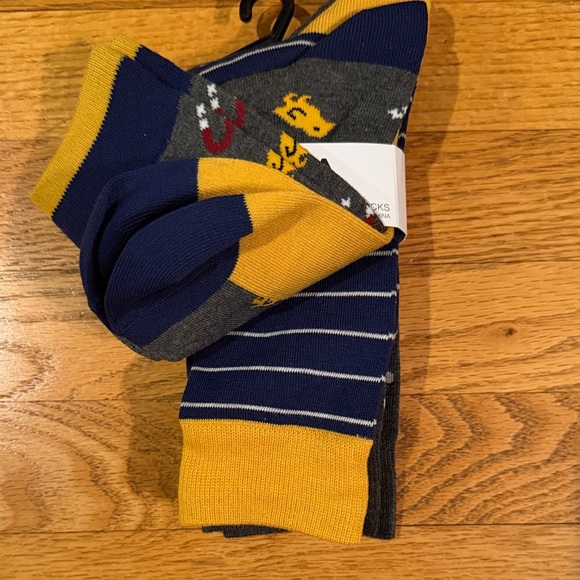 Sonoma Men's Gray Socks with Blue and Yellow Accents - 3 Pack One size fits all - Picture 3 of 3